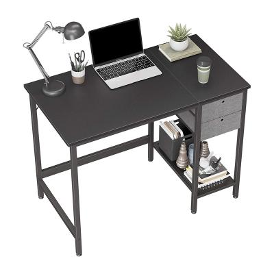 China (Size)Adjustable Black Simple Computer Home Office Desk With Drawers Modern Student Study Desk For Small Space for sale