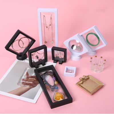 China Exhibition /packaging/storage/collection fashion popular black white acrylic transparent necklace bracelet plastic display jewelry box for sale