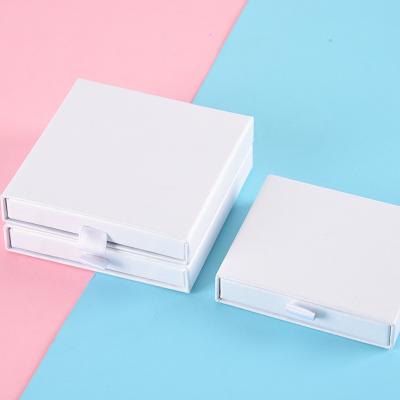 China Wholesale Recyclable Paper Ribbon Cardboard Ring Earring Necklace Storage Box Recyclable Paper Jewelry Box For Ring Necklace for sale