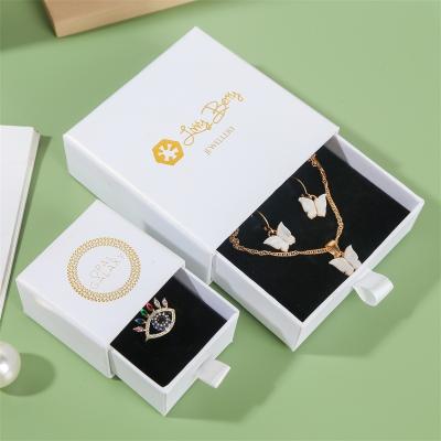 China Hot Factory Direct Sale Luxury Ring Earring Necklace Box Sliding Jewelry Box Drawer for Ring Necklace for sale