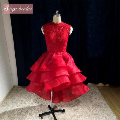 China Wine Red Lace Short Skirt Anti-static Luxury Sexy Bridesmaids Dress for sale