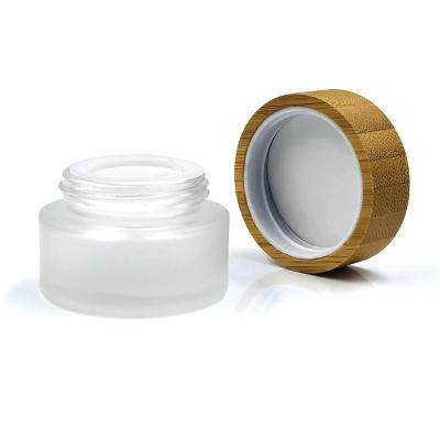 China 30ml 50ml 100ml cosmetic empty frosted eco-friendly bamboo cream jar for sale