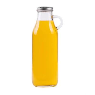 China Cheap Drinking Beverage Fruit Juice Glass Container Bottle With Lid for sale