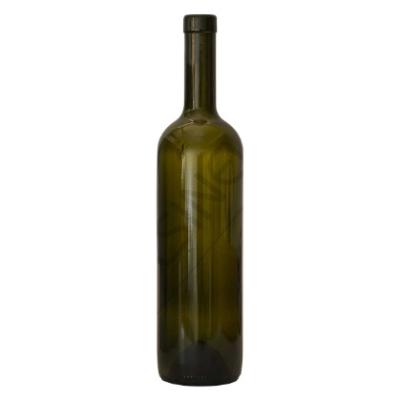 China Hot Selling High Quality Green Grape Glass Wine Bottle Cork Design Beverage Screw Cap / Antique Green Wine Bottle for sale