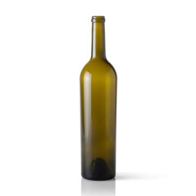 China Green 375ml / 500ml / 750ml Beverage Glass Eco - Friendly Wine Bottle With Screw Top / Cork for sale