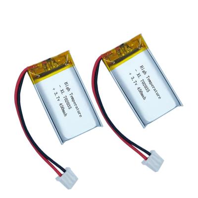 China Toys 702035 High Temperature Lithium Polymer Lithium Ion Lipo 450mah Rechargeable Batteries 3.7v for sale