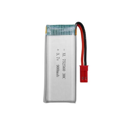 China Toys Factory Price752560 Li Polymer Battery 3.7V 900mAh Li-ion Polymer Battery For RC Drone for sale