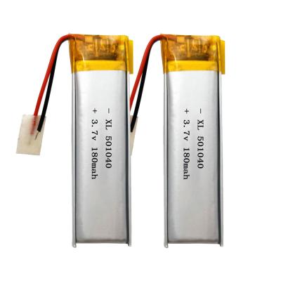 China Hot Selling Small Size Lithium Polymer Battery 501014 3.7V 180mAh Lipo Toys Rechargeable Batteries for sale