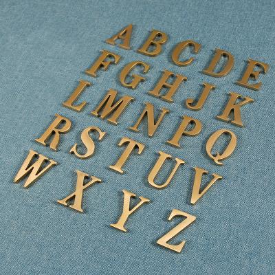 China Buildings Decorative Wall Adhesive Brass Letters DIY Shop Name Brass Letters Numbers Combination House Numbes English Alphabet Home Decora for sale