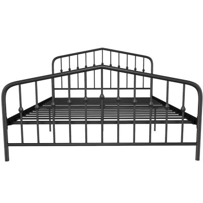 China High Quality Full Size Storage Bed Frame Metal Platform Bed with Headboard and Footboard Mattress Base for sale