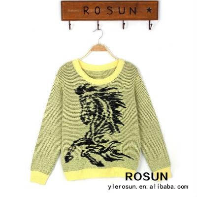 China Yellow Horse Sweater Anti-pilling Pattern Knitting Sweater Sweater For Women for sale