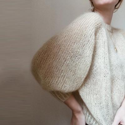 China Anti-pilling Super Chunky Handmade Knit Mohair Wool Blend Sweater for sale