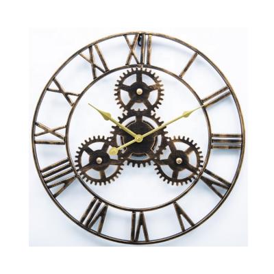 China Hot Sale Antique Modern Wall Clock Europe Style Large Size Iron Roman Numerals Wall Clock for sale