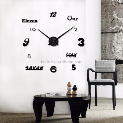 China Large different DIY acrylic 3D clocks CREATIVE for sale