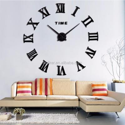 China CREATIVE Luxury Diy Wall Clock Roman Numerals 3d Number Clocks for sale