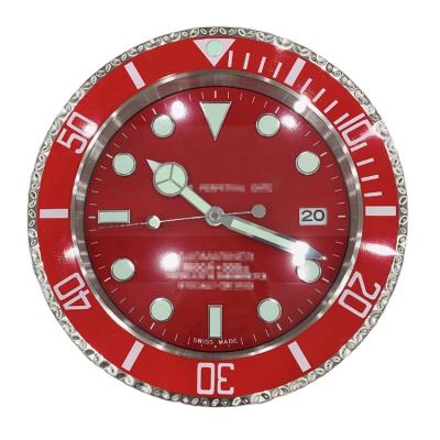 China Wholesale Luxury LUMINOVA Gift Wrist Watch Clock 14 Inch Stainless Steel Watch Wall With Luminous for sale