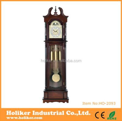 China Modern Design Quartz Grandfather Standing Type Wooden Pendulum Clock Floor Clock for sale