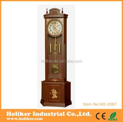 China Modern Design Factory Price Antique Floor Standing Type Big Size Pendulum Floor Clock Wood for sale