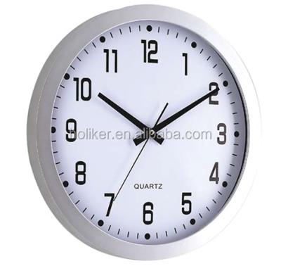 China The back simple function design classic digital plastic wall clock with logo being printed on the clock face for sale