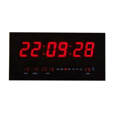 China Class new product wholesale rectangle led wall clock memory function customs lead digital pendulum for sale