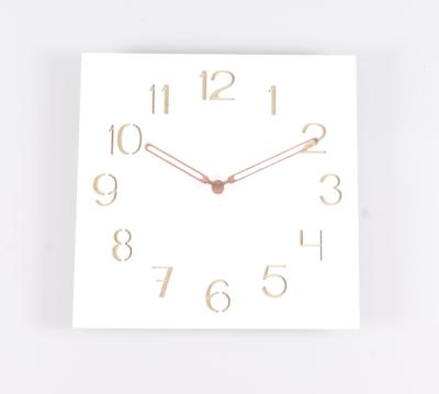 China OEM Acceptable New Arrive Fashion Bedroom Decoration Household Square MDF Wooden Wall Clock for sale