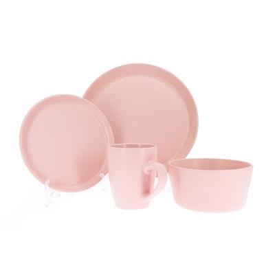 China Sustainable High Quality White White Or Pink Color 4 Pcs In 1 Porcelain Dinnerware Set Sets For Restaurant Hotel Bar Home for sale