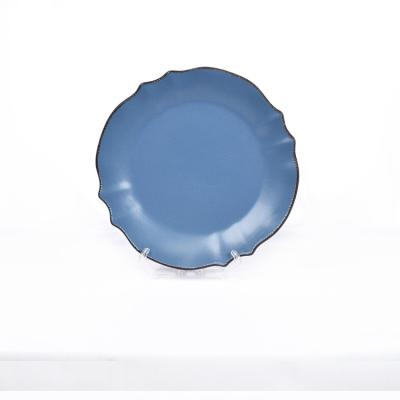 China New Design Viable Home Irregular Shape Colorful Ceramic Tableware Dinner Plate Set for sale