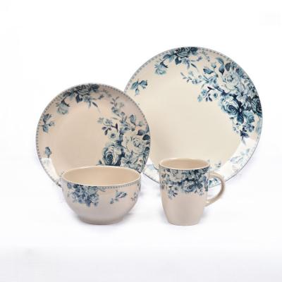 China Viable Durable High Quality Dishes Dishes,Pad Printing Porcelain Dinner Sets,Factory Price Flower Pattern Dinnerware Sets for sale