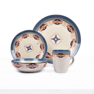 China Viable Wholesale Factory Price 4pcs 12pcs 36pcs Style Turkish Decal Printing Porcelain Dinnerware Sets for sale