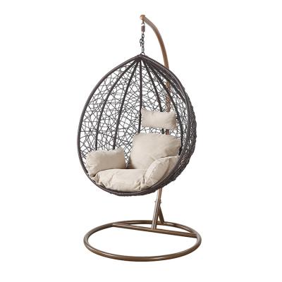 China Durable Hot Sale Outdoor Rattan Egg Chair Leisure Wicker Patio Hanging Hanging Chair for sale