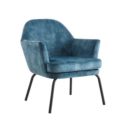 China Modern Design Blue Velvet Fabric Modern Classic Cheap Leisure Chairs Soft Upholstered Sofa Armchair for sale