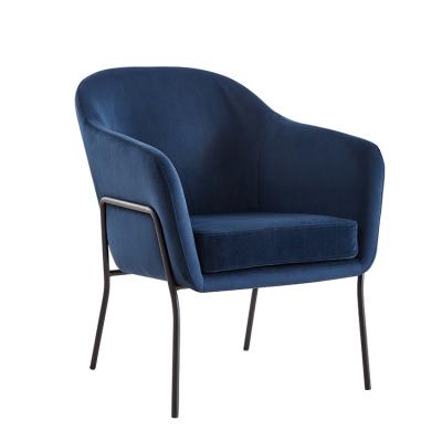 China Modern Design Blue Velvet Fabric Modern Classic Cheap Leisure Chairs Soft Upholstered Sofa Armchair for sale