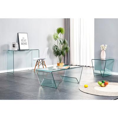 China Other Narrow Modern Living Room Entryway Luxury Hallway Hallway Table All Tempered Bending Curved Angled Glass Console Tables for sale