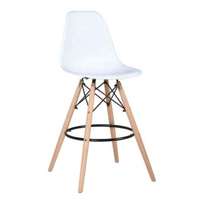 China Other Plastic Seat Dining Chair With PU Cushion Wooden Leg Bar Stool High Quality Comfortable Comfortable Hebei Province for sale