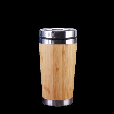 China Sustainable Eco friendly Double-Walled Bamboo Water Bottle Stainless Steel bamboo water bottle for sale