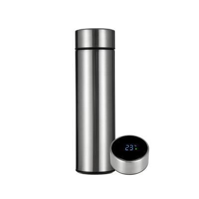 China Sustainable Amazon custom logo vacuum portable double wall LED digital temperature display Stainless steel water bottle with LED display for sale