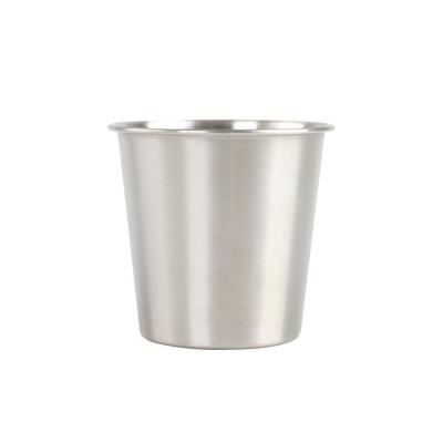 China Sustainable 304 stainless steel coffee cup Single rolled edge outdoor portable camping picnic stainless steel beer mug for sale