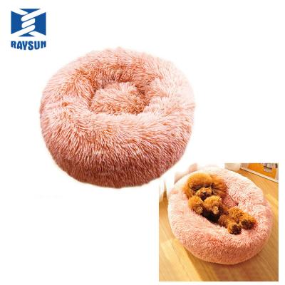 China Sustainable Furniture Luxury Porcelain Memory Foam Donut Elevated Round Dog Bed for sale