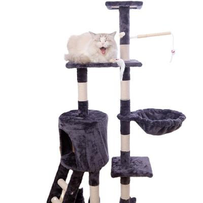 China High Quality Solid Wood Modern Cat Scratcher Modern Cat Scratcher Large Viable Toy House Mouse Flower Tree Tower Climbing Cat Trees for sale