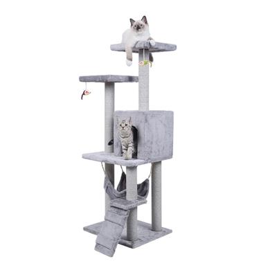 China High Quality Cat Climbing Cat Houses Large Treehouse Tower Scratcher Sustainable Wooden Cat Scratcher Solid Wood Modern Cat Houses for sale