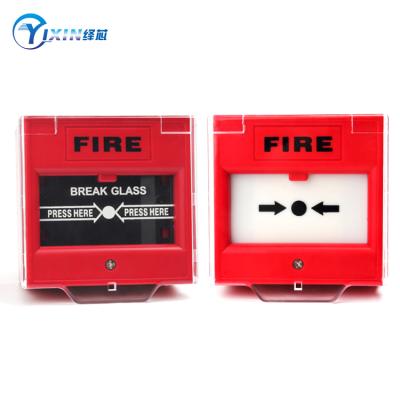 China Fire And Burglar Alarm System YIXIN Fire Alarm System Glass Cutoff Manual Call Point With Transparent Cover for sale