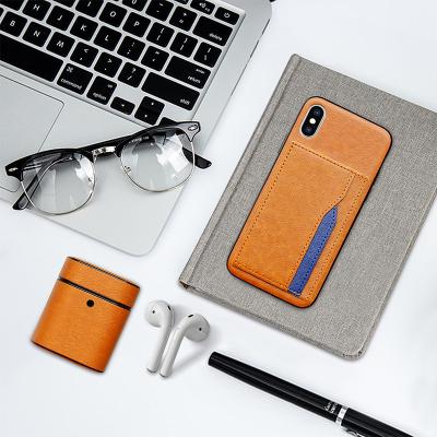 China Luxury Anti-drop Leather Cover Shockproof Phone Case Set For iPhone 11 12 Pro Max With Earphone Leather Cover Case For Airpods for sale