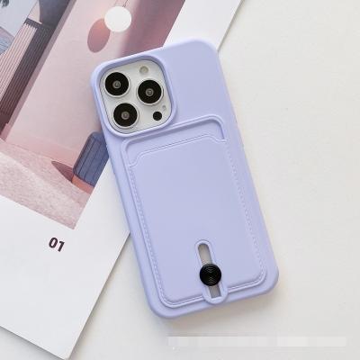 China new and hot Designer Silicone TPU Card Holder Phone Case Anti-fall For iPhone 13 Cell Cover Mobile Phone Case For iPhone 12 for sale