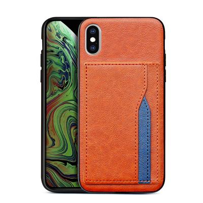 China Premium Luxury Leather Card Holder Phone Case Custom Logo Design Cover Shockproof Anti-drop Phone Case for iPhone 7 8 x 11 12 pro max for sale