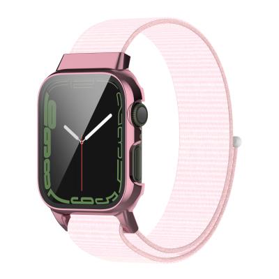 China Luxury Designer Fabric Knit Braided Loop Smart Watch Band For Apple Watch Loop Band With Screen Protector Case for sale