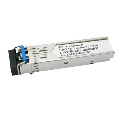 China Hot Selling FTTX LC SM1310 TX 20km SFP Compatible Single Fiber Module 1.25G Optical Fiber Transceiver for sale