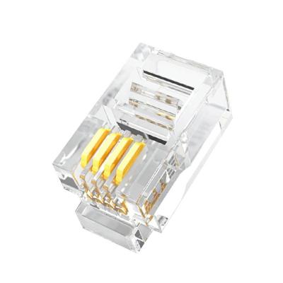 China Suitable for CAT5/CAT5E/CAT6 cable manufacturer direct sales rj12 4p4c telephone connector for sale