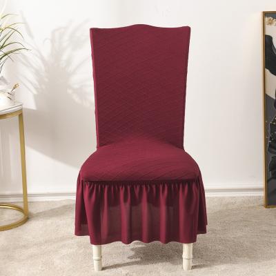 China Wholesale Red Elastic Breathable Comfort Protective Seating Polyester Dining Chair Cover Ready To Ship for sale