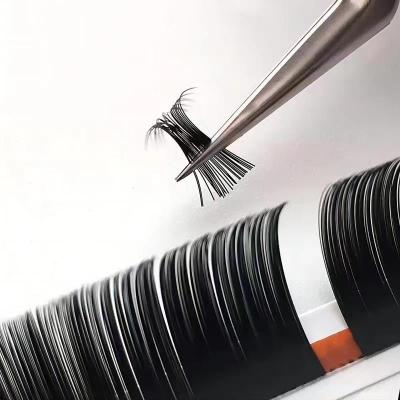 China Natural Long Wholesale Private Label   Lashes Silk Faux Mink False Synthetic Individual Russian Volume eyelashes Eyelash Extension OEM New for sale