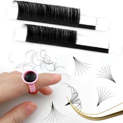 China Natural Soft Easy soft Handmade Automatic Flower extensions Matte Black Lash good quality fast delivery Easy fans volume lash extension for sale